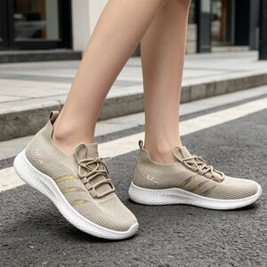 APL TechLoom Sneakers Beige White Size 9 Men / 10.5 Women Knit Running Shoes